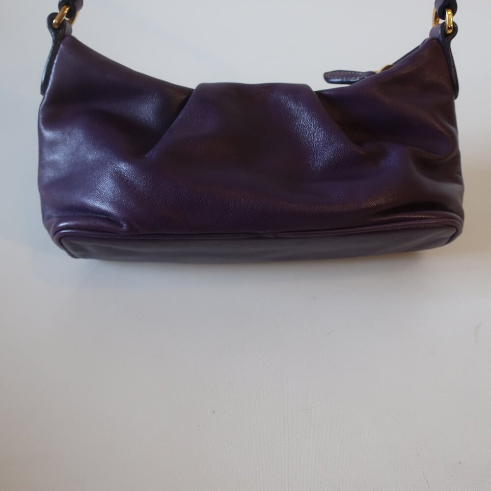 Womens Prada Purple Nappa Rosette Floral Leather Shoulder Bag - Picture 7 of 16